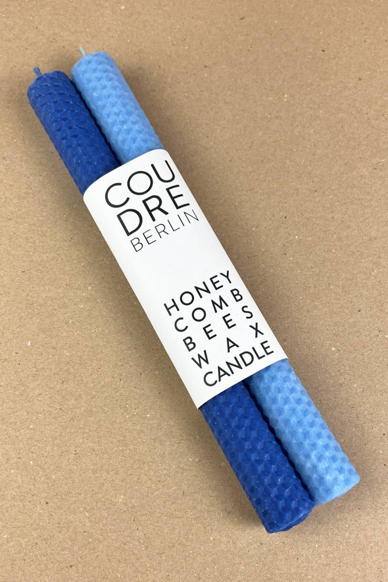 Farbige Bienenwachs Stabkerzen - blue & ocean