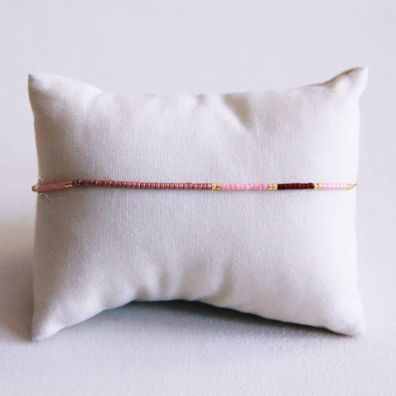 Miyuki-Armband Farbblockierung - Flieder/Taupe/Bordeaux