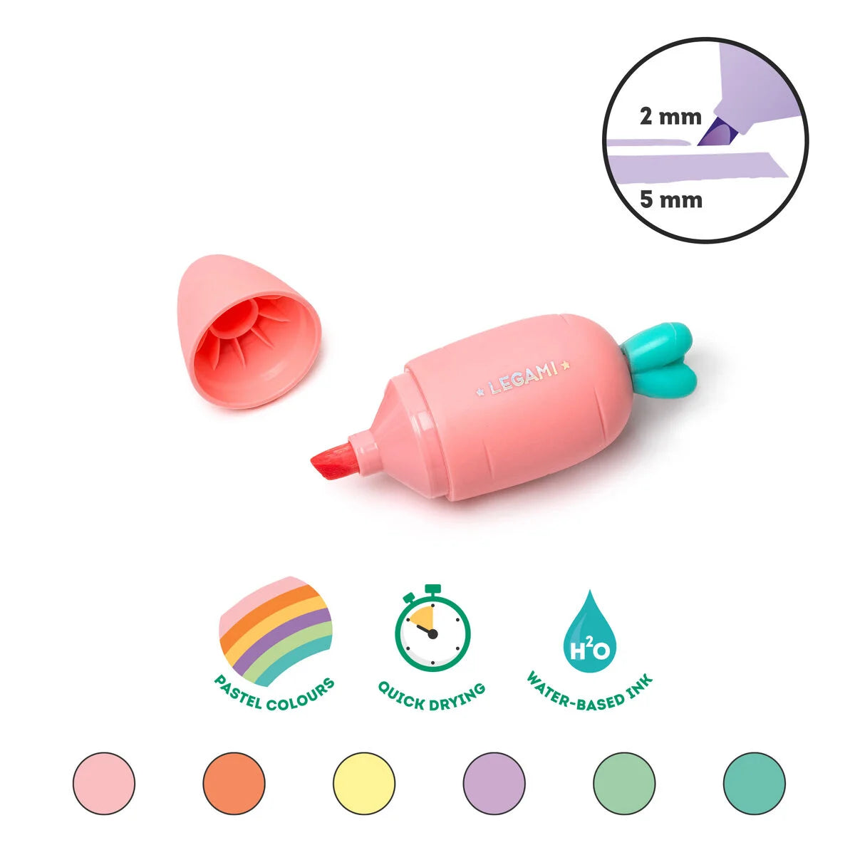 Set aus 6 Mini Textmarkern CARRATE TEAM