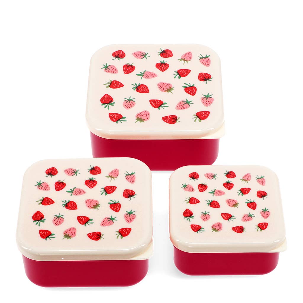 Snackboxen (3er-Set) – Kleine Erdbeere