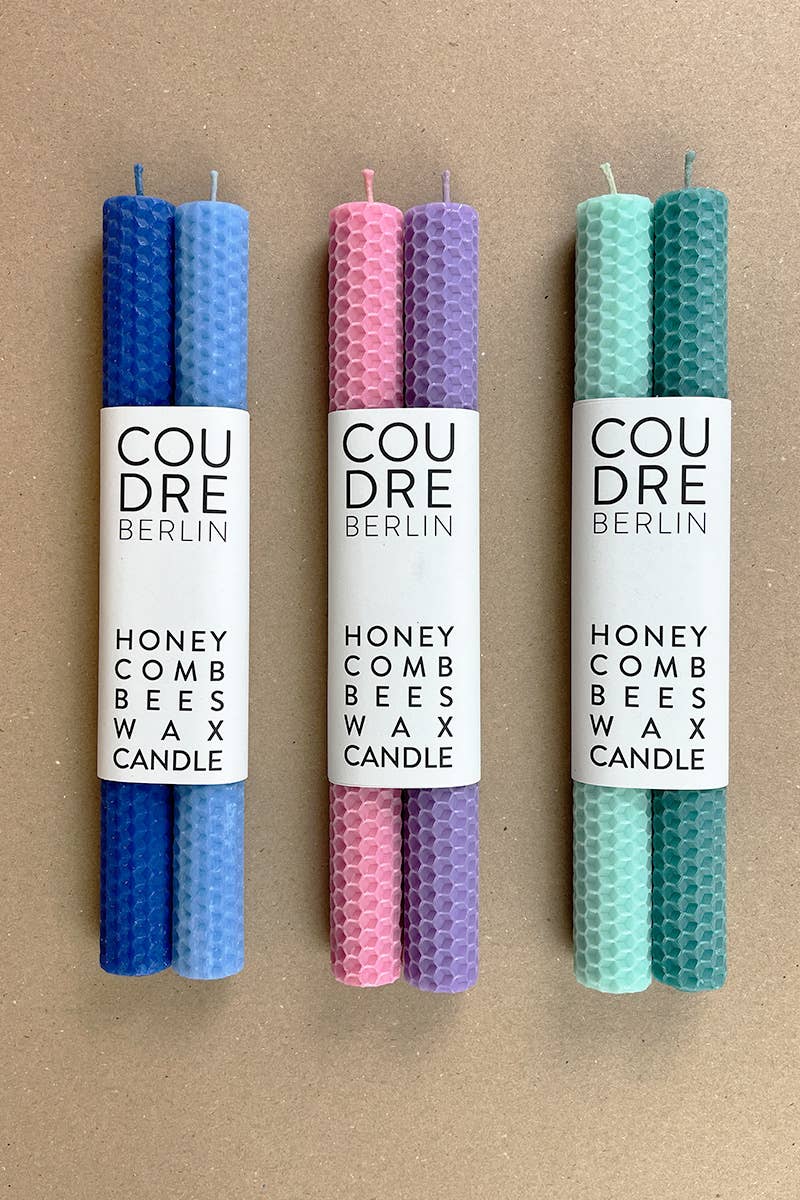 Farbige Bienenwachs Stabkerzen - pistachio