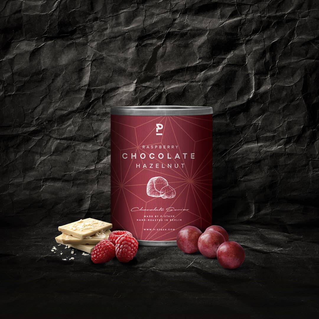 Haselnüsse - Weiße Schokolade mit Himbeere - 60g