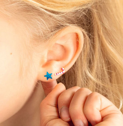 Glitzernde Klebe-Ohrringe