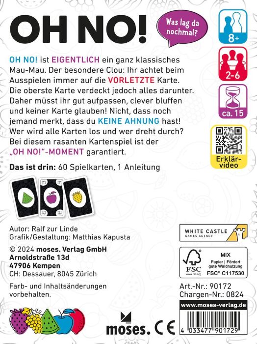 Kartenspiel Oh no!