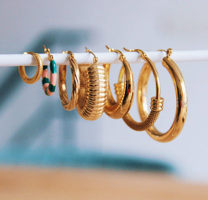 Breite Kreole aus Edelstahl, 19 mm – Gold