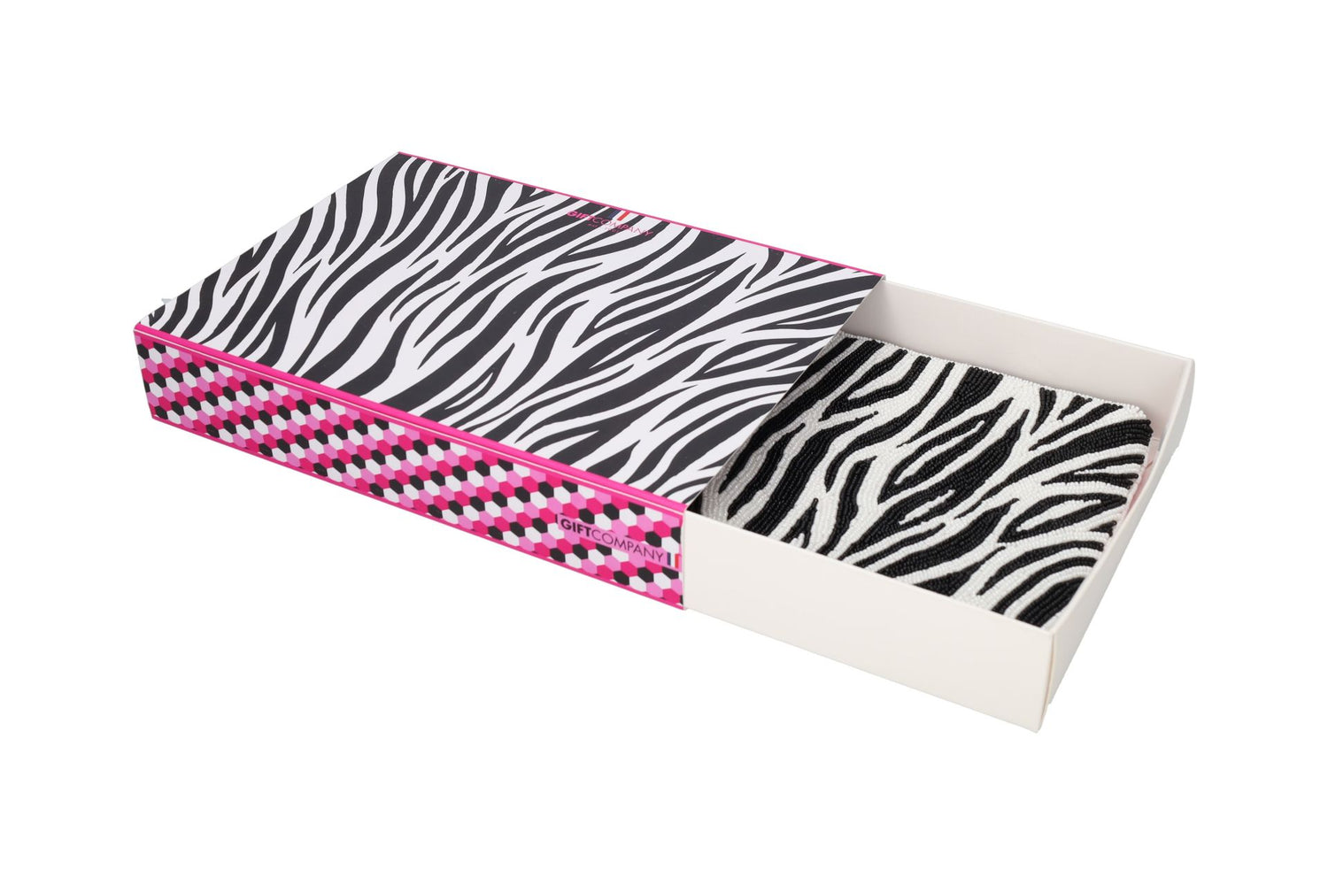 Perlenbesetzte Tasche  Elodie XL im Zebra-Look