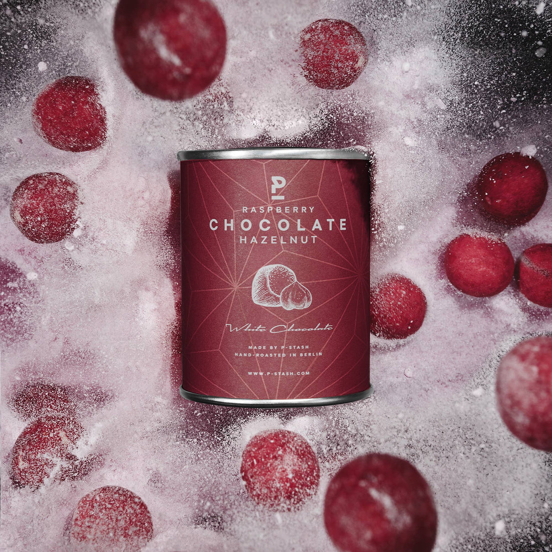 Haselnüsse - Weiße Schokolade mit Himbeere - 60g