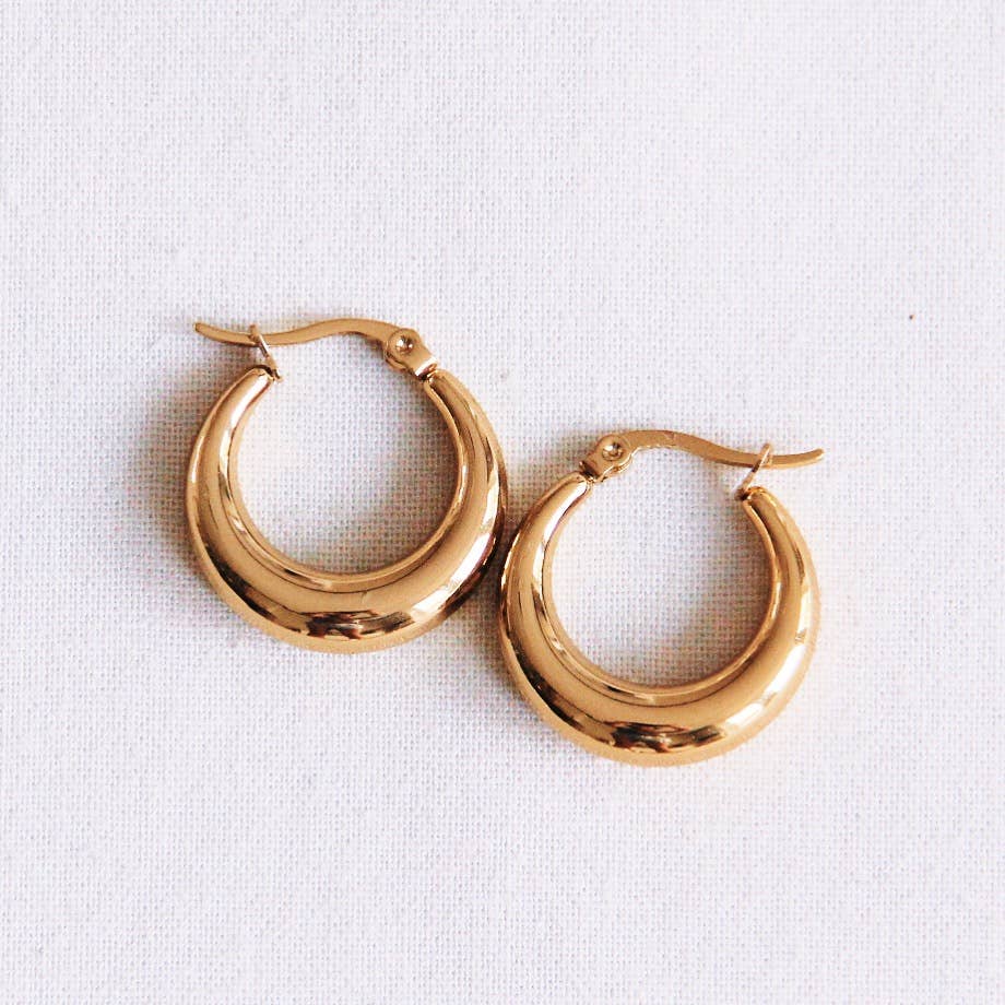 Breite Kreole aus Edelstahl, 19 mm – Gold