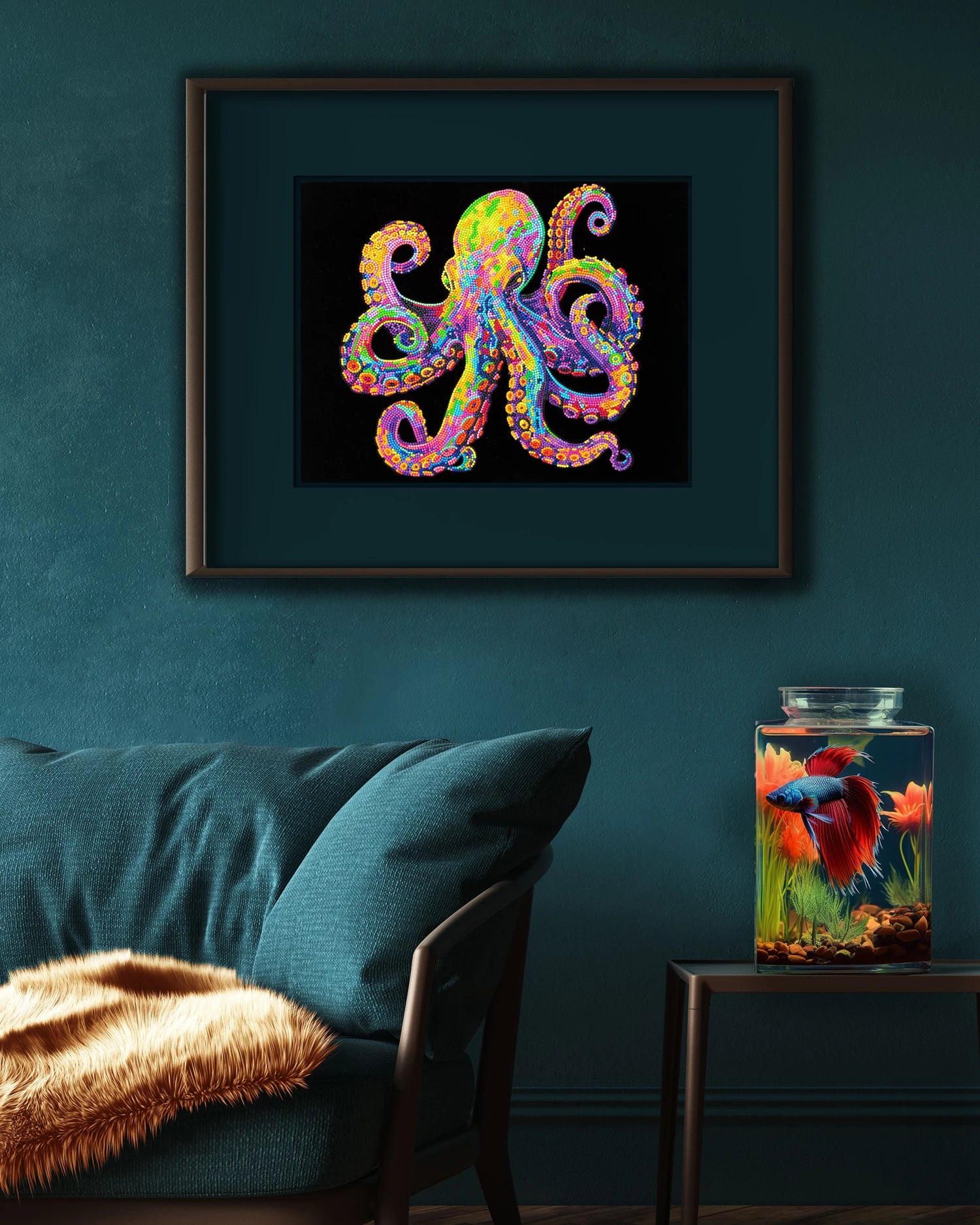 Diamantbild Neon - Oktopus