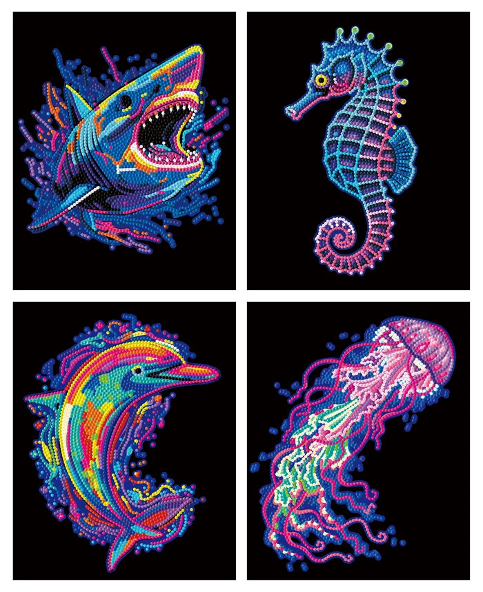 Diamantbild Neon 4 Meerestiere