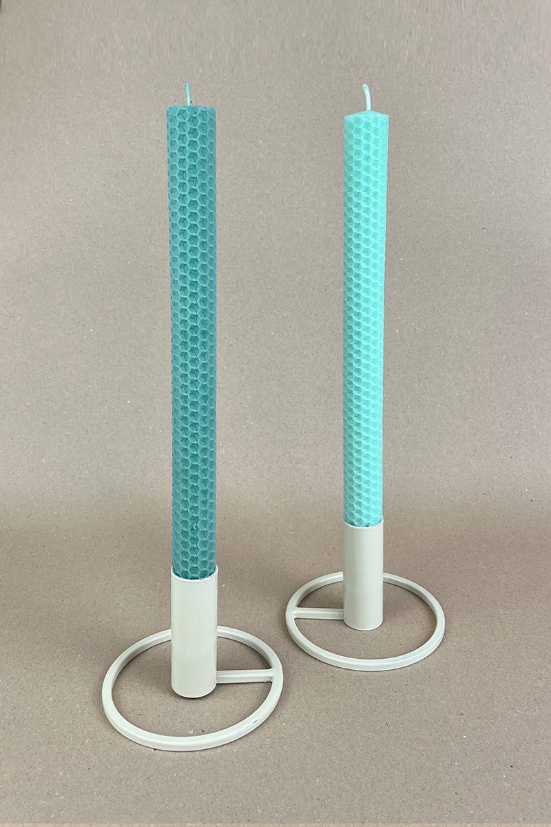 Farbige Bienenwachs Stabkerzen - pistachio