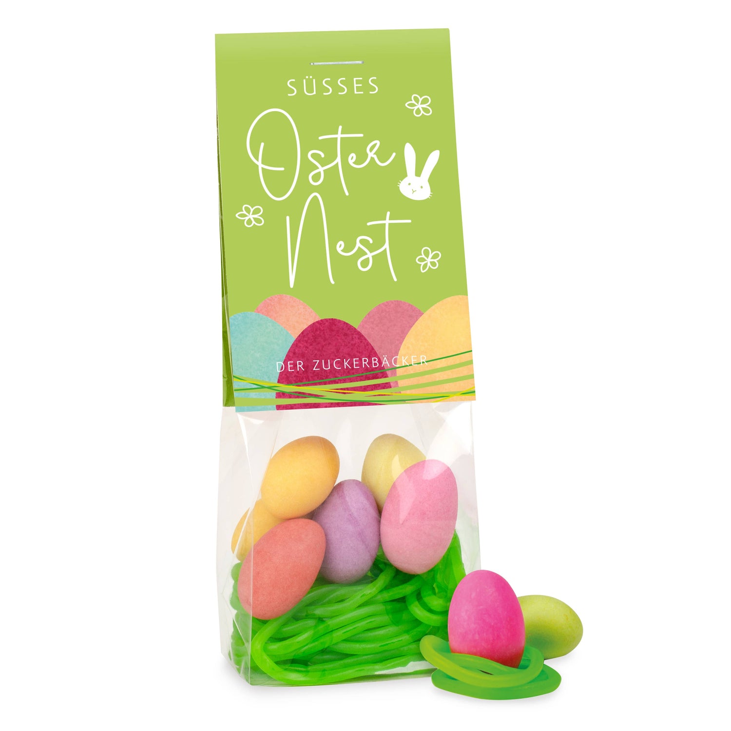 Naschbeutel Süsses Osternest mit Fruchtgummi und Mandeln