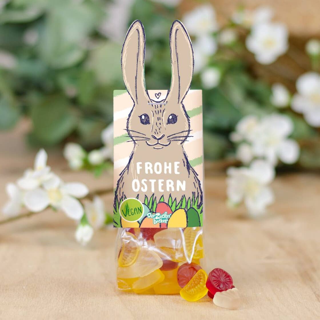 Naschbeutel Hase Fruchtgummi Mischung Vegan Ostern