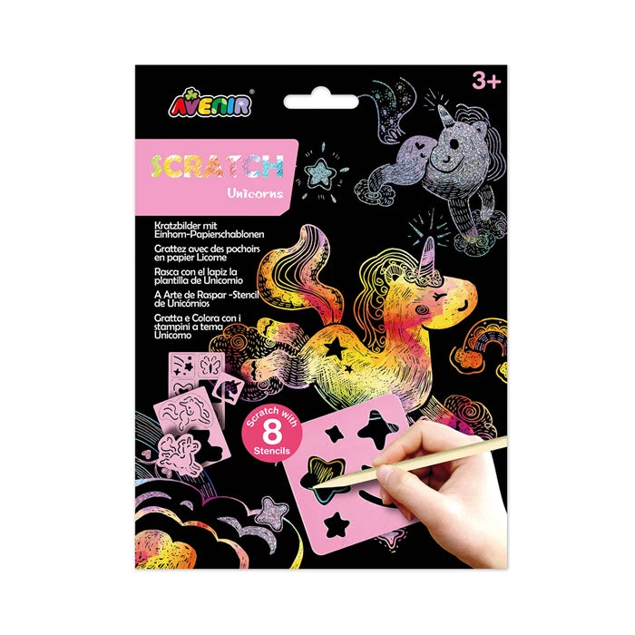 Kratzbilder mit Schablonen