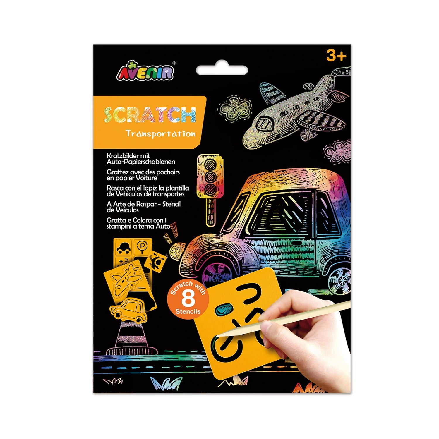 Kratzbilder mit Schablonen