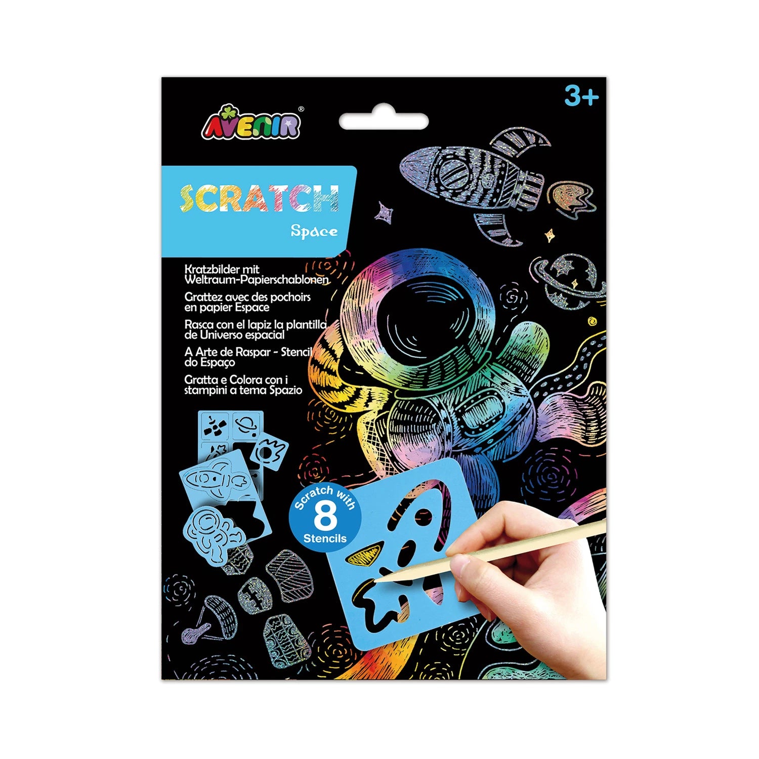 Kratzbilder mit Schablonen