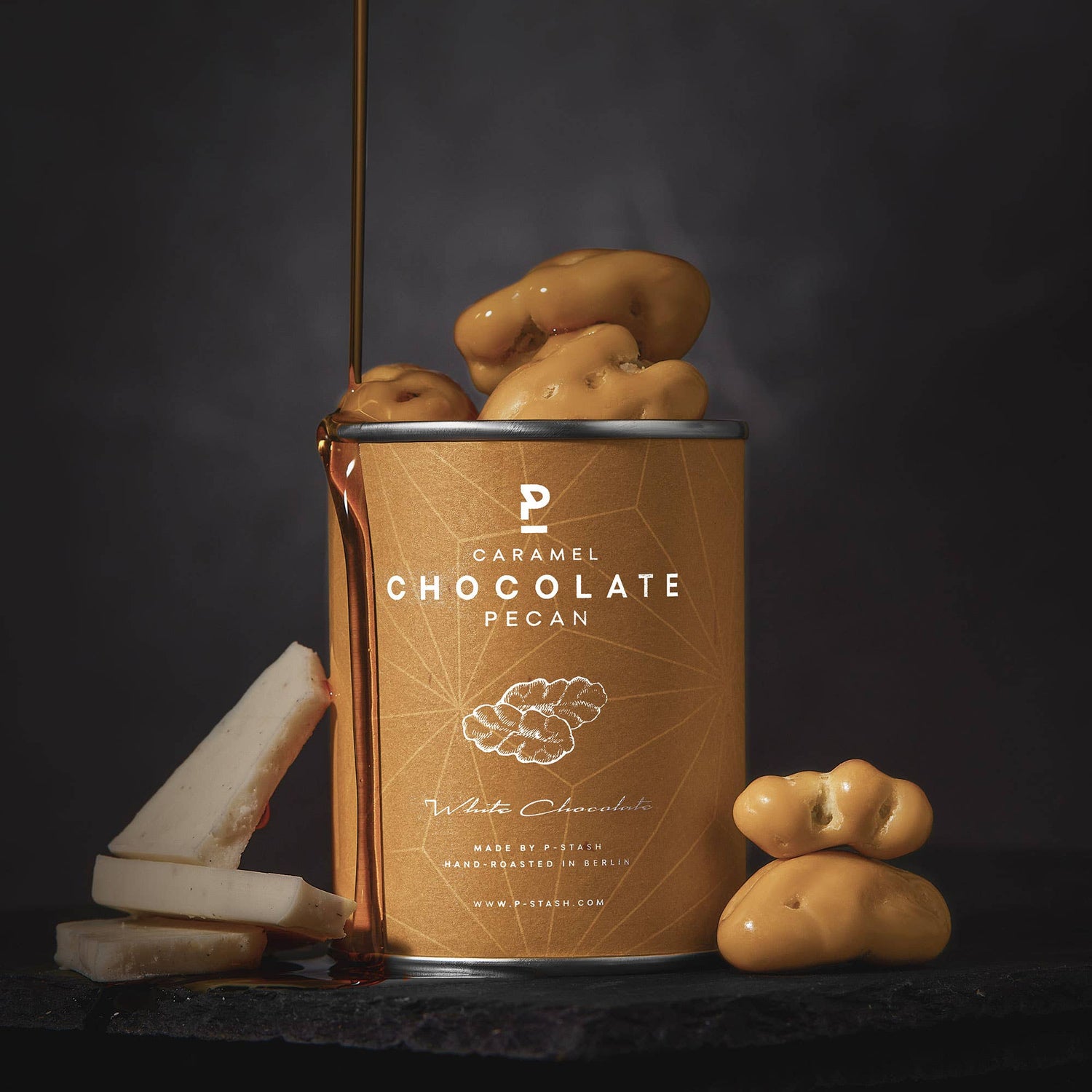 Pekannüsse - Weiße Schokolade mit Karamell - 60g