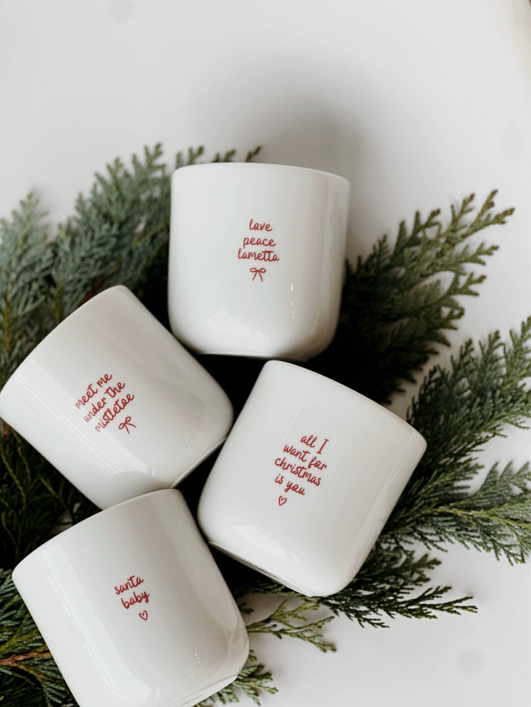 Becher Tasse X-Mas rot - Santa Baby - Mistletoe - Christmas