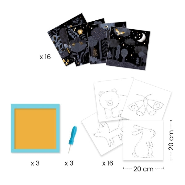 Prickel-Set: Nächtliche Waldtiere