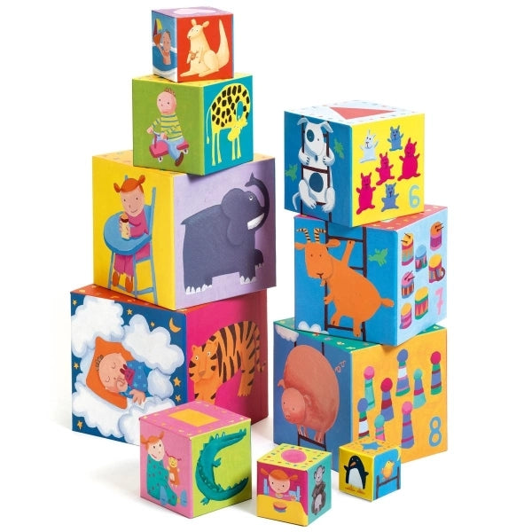 Stapelturm: 10 funny Cubes