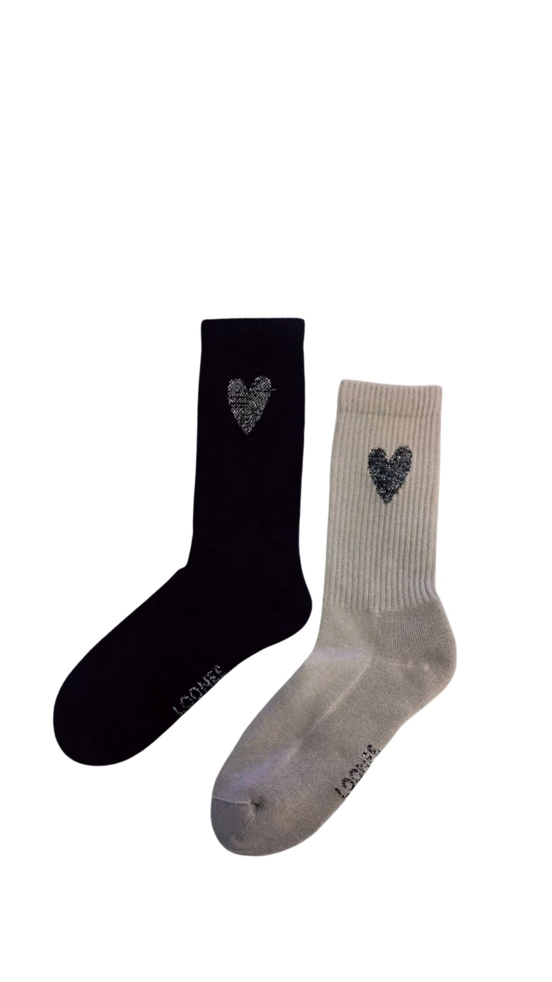 The Big Heart 2er Set - Silver Glitter