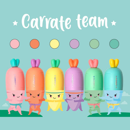 Set aus 6 Mini Textmarkern CARRATE TEAM