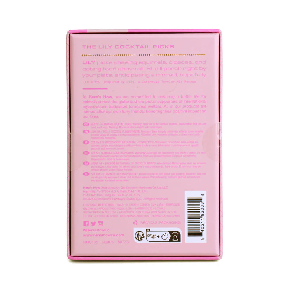 Flamingo Cocktail Spießchen - 4er Set