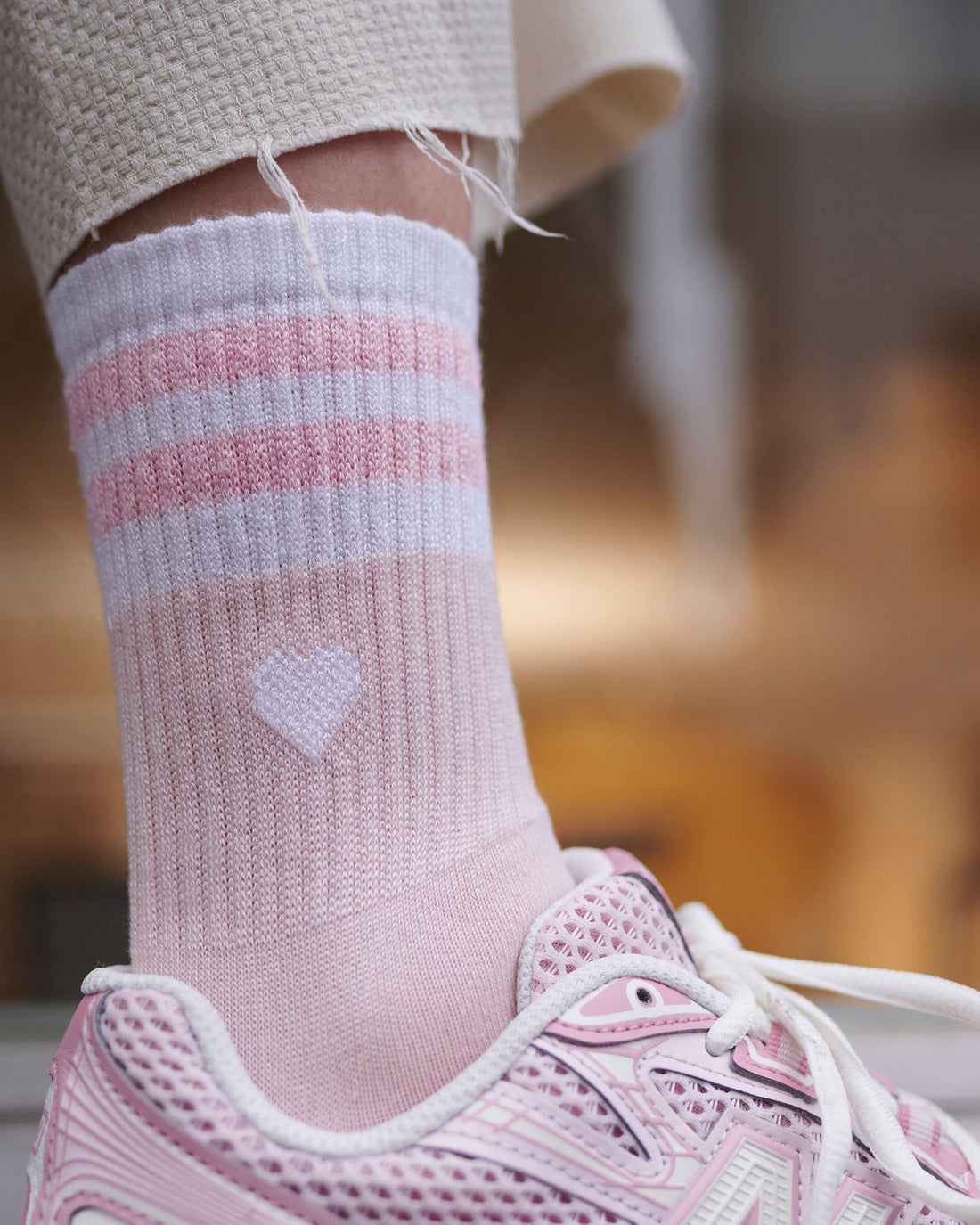 Socken Lilly Love - hellrosa mit Herz