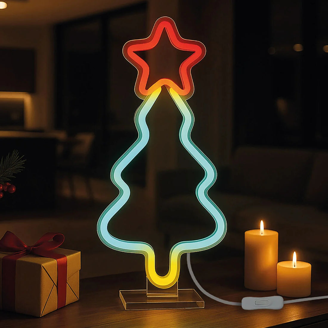 LED-Lampe mit Neon-Effekt: Weihnachtsbaum