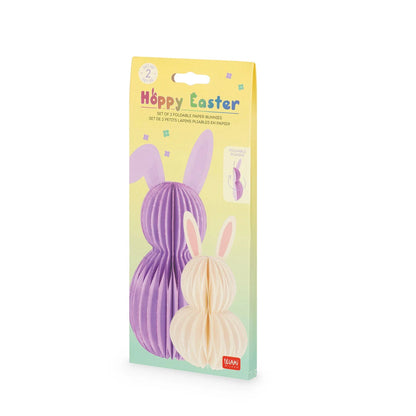 Set mit 2 faltbaren Häschen aus Papier - Hoppy Easter