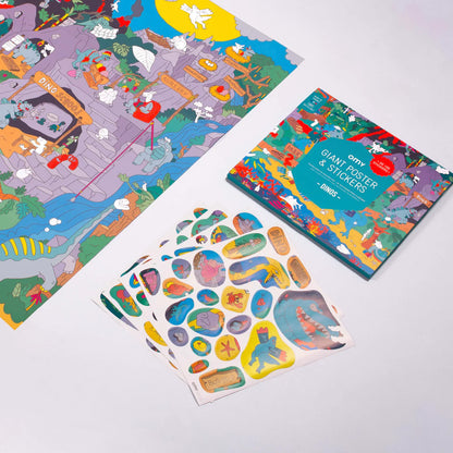 Poster Suchen &amp; Finden mit 100 Stickern Dinos