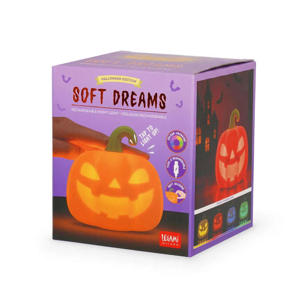Wiederaufladbares LED-Licht aus Silikon - Soft Dreams Kürbis