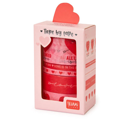 5 Papier-Klebebänder im Set &quot;Herzen&quot;