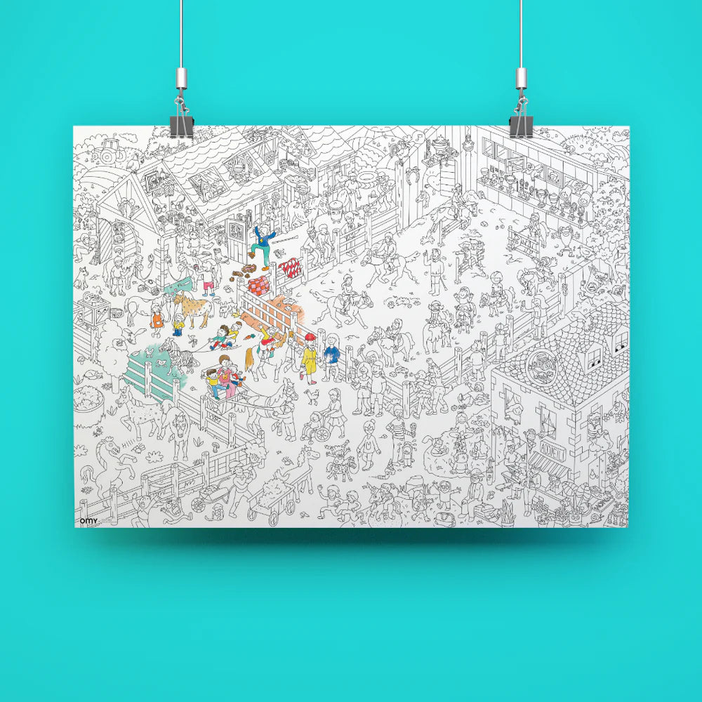 Riesenposter zum Ausmalen Poney Club