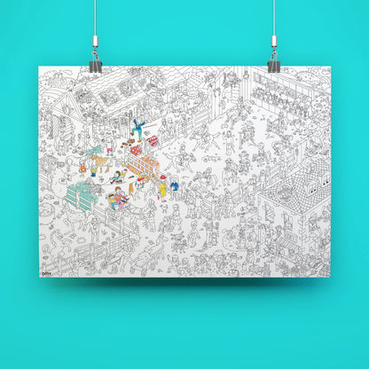 Riesenposter zum Ausmalen Poney Club