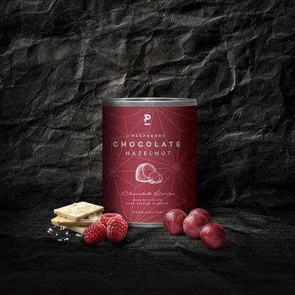 Haselnüsse - Weiße Schokolade mit Himbeere - 60g