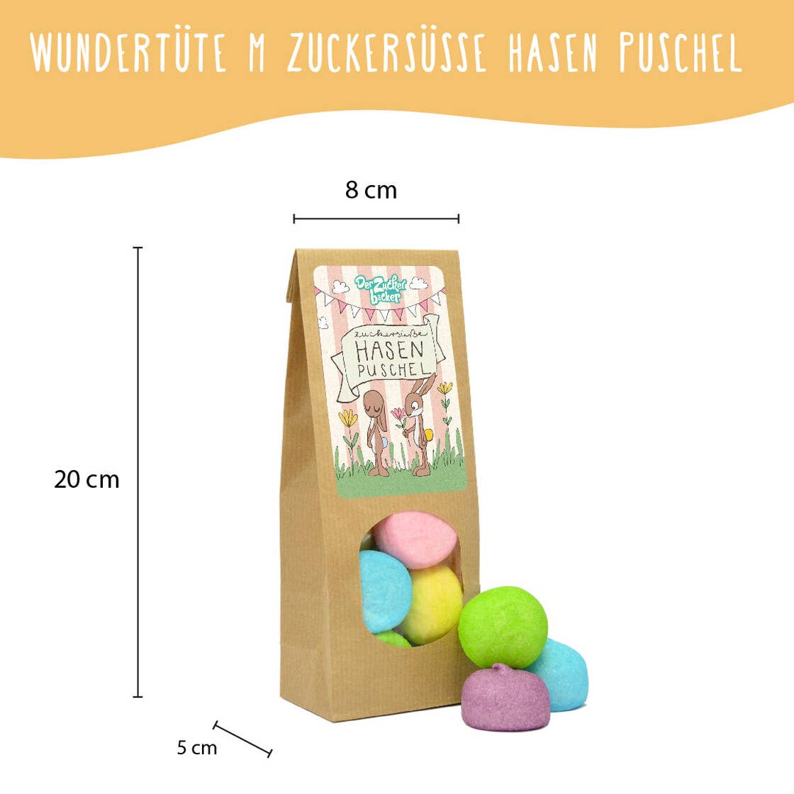 Wundertüte Hasenpuschel Bunte Marshmallows im Mix zu Ostern