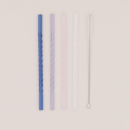 Strohhalme gedreht aus Glas  im 4er Set