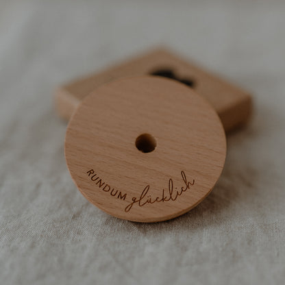 Deckel aus Holz für hohes Trinkglas