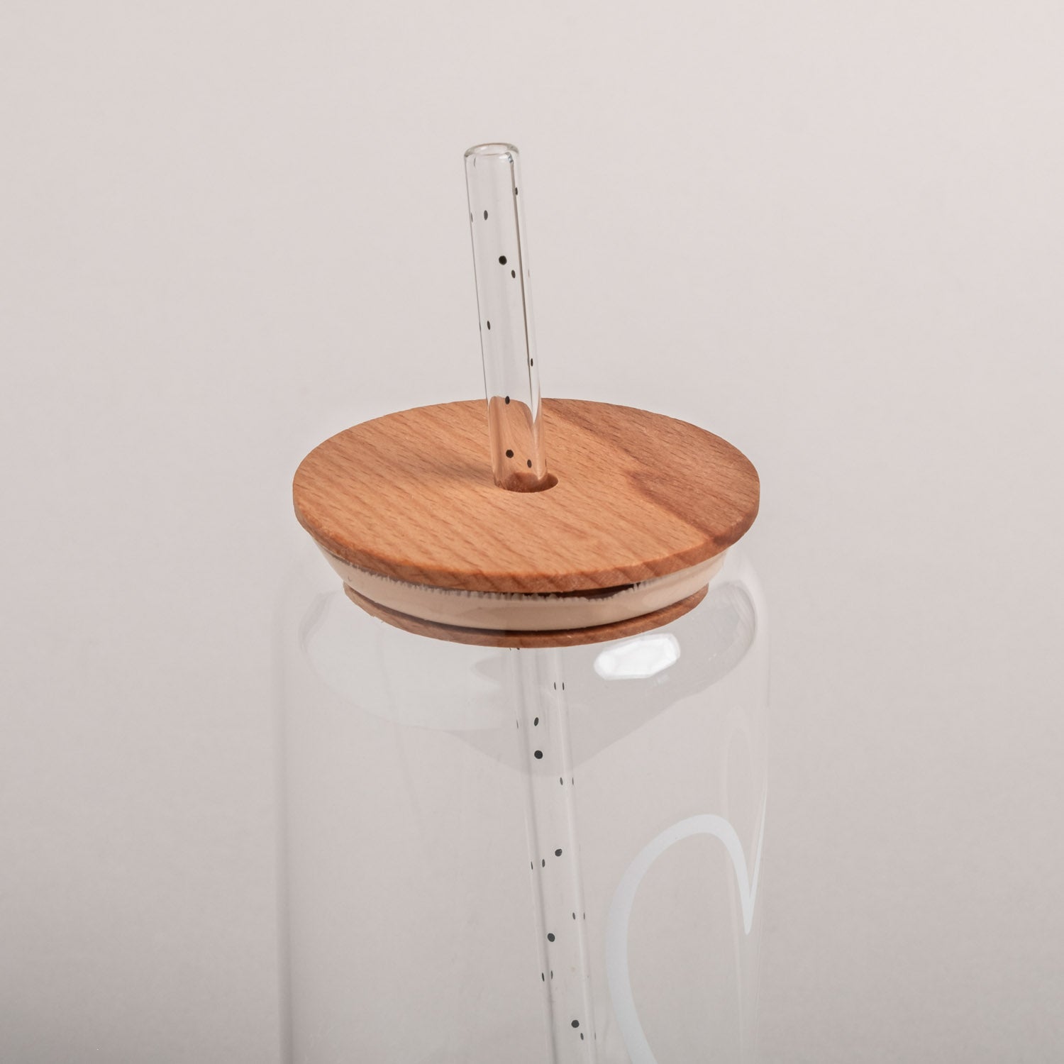 Deckel aus Holz für hohes Trinkglas