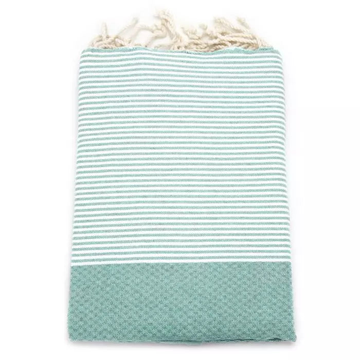 Fouta Hamamtuch 140 x 70 -  Velvet Thyme (grün weiß gestreift)