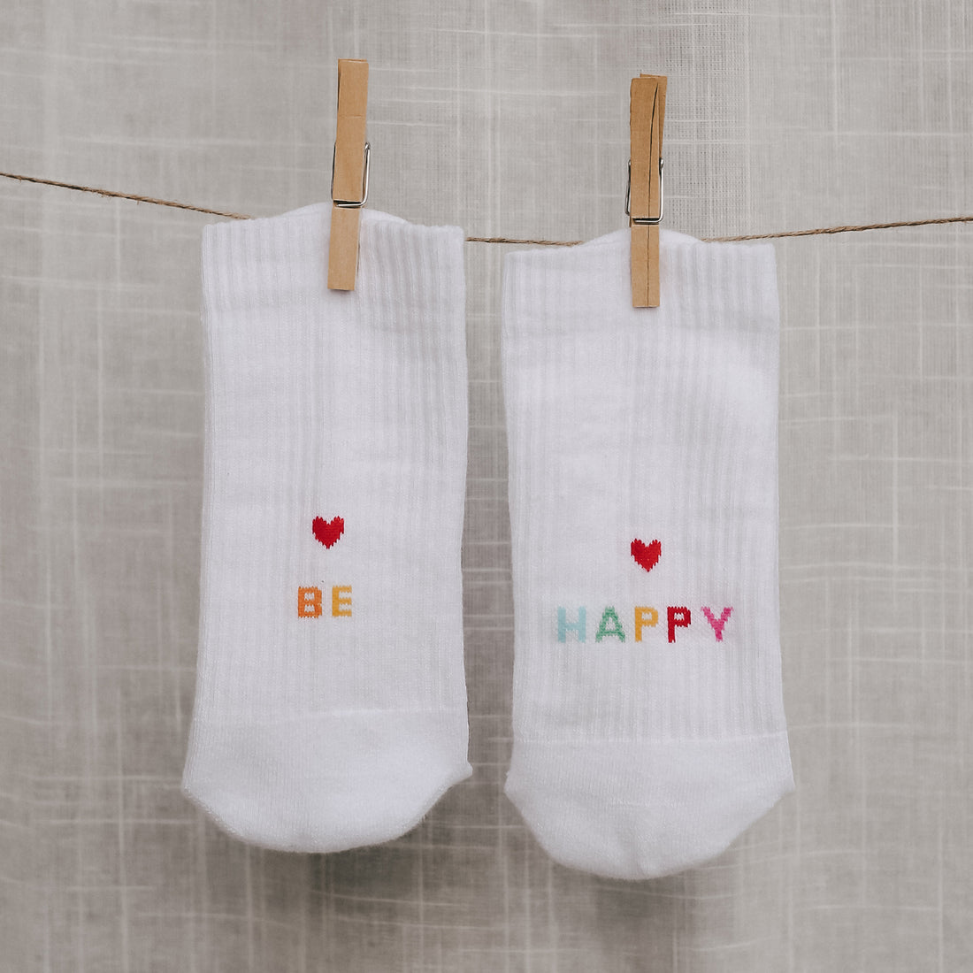 Socken weiß - Be Happy