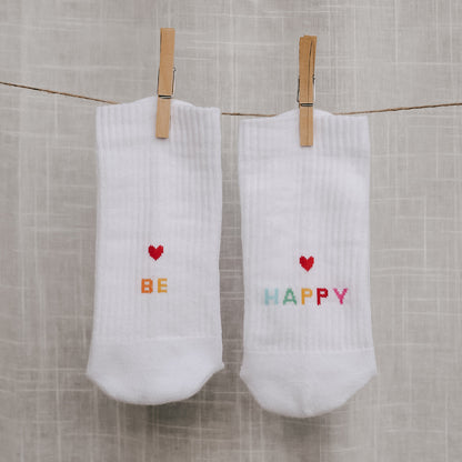 Socken weiß - Be Happy