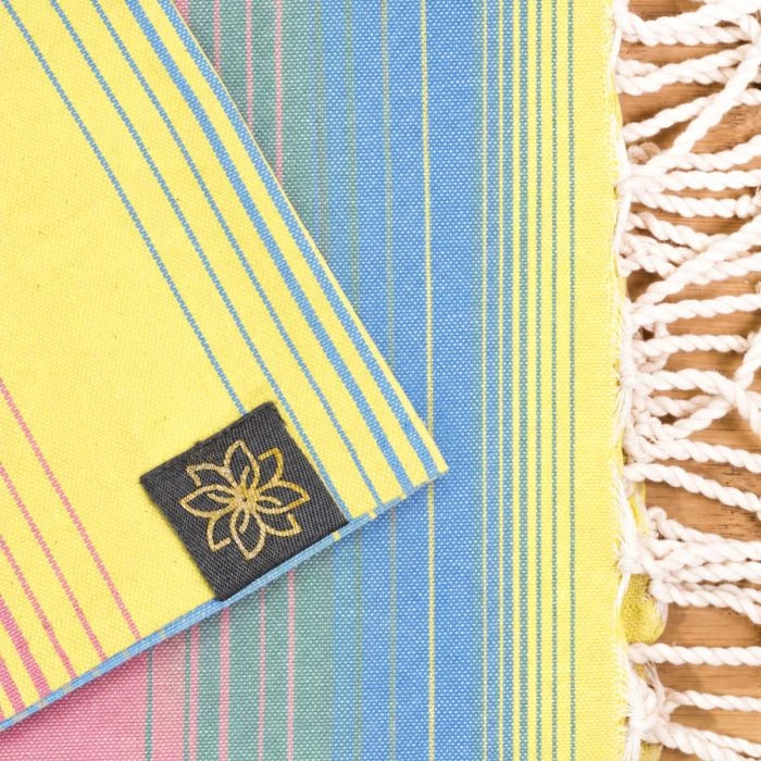 Fouta Hamamtuch 140 x 70 - Aurora Field (gelb rosa)