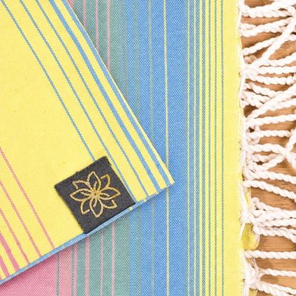 Fouta Hamamtuch 140 x 70 - Aurora Field (gelb rosa)